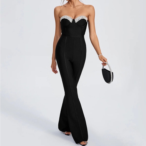 COPY - NWOT rhinestone bandage jumpsuit - Picture 4 of 7